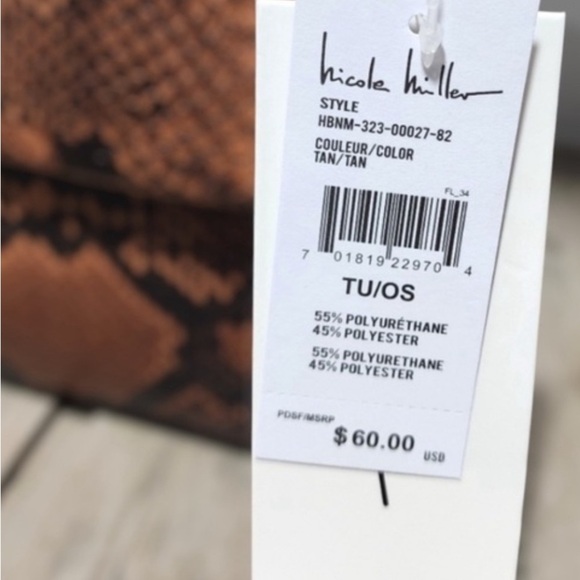 Nicole Miller Brown and Black Snakeskin Purse NWT - Picture 7 of 7